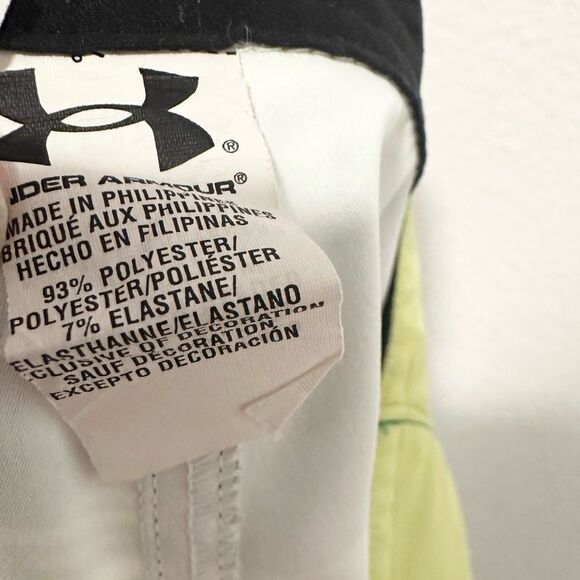 Under Armour Surf Board Shorts Loose Fit 11" Zip Pocket Green Yellow Size 32 - Picture 9 of 9